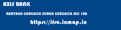 AXIS BANK  HARYANA GURGAON SOHNA GURGAON SEC 10A  ifsc code